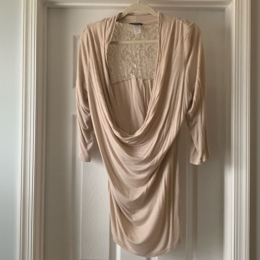 Scoop Neck Lace Back Blouse